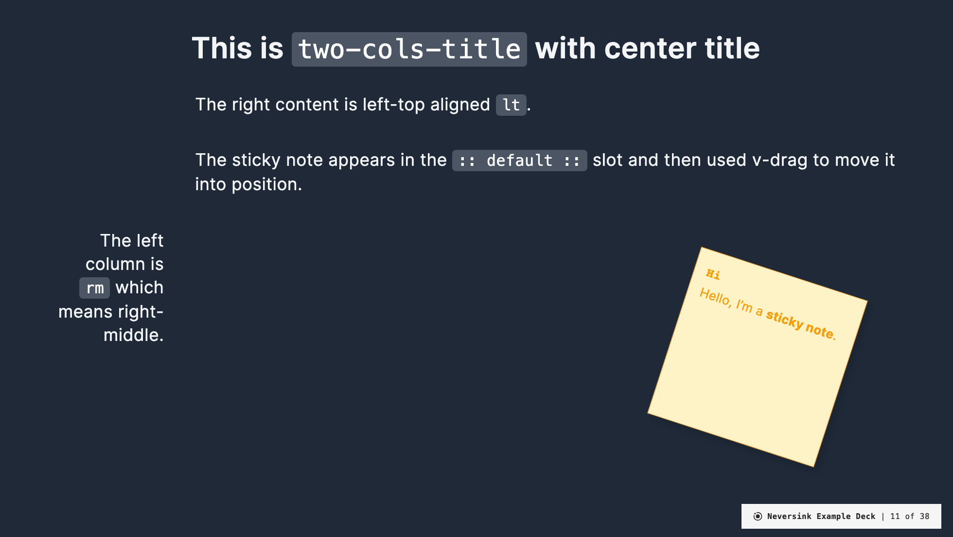 two-cols-header slide example