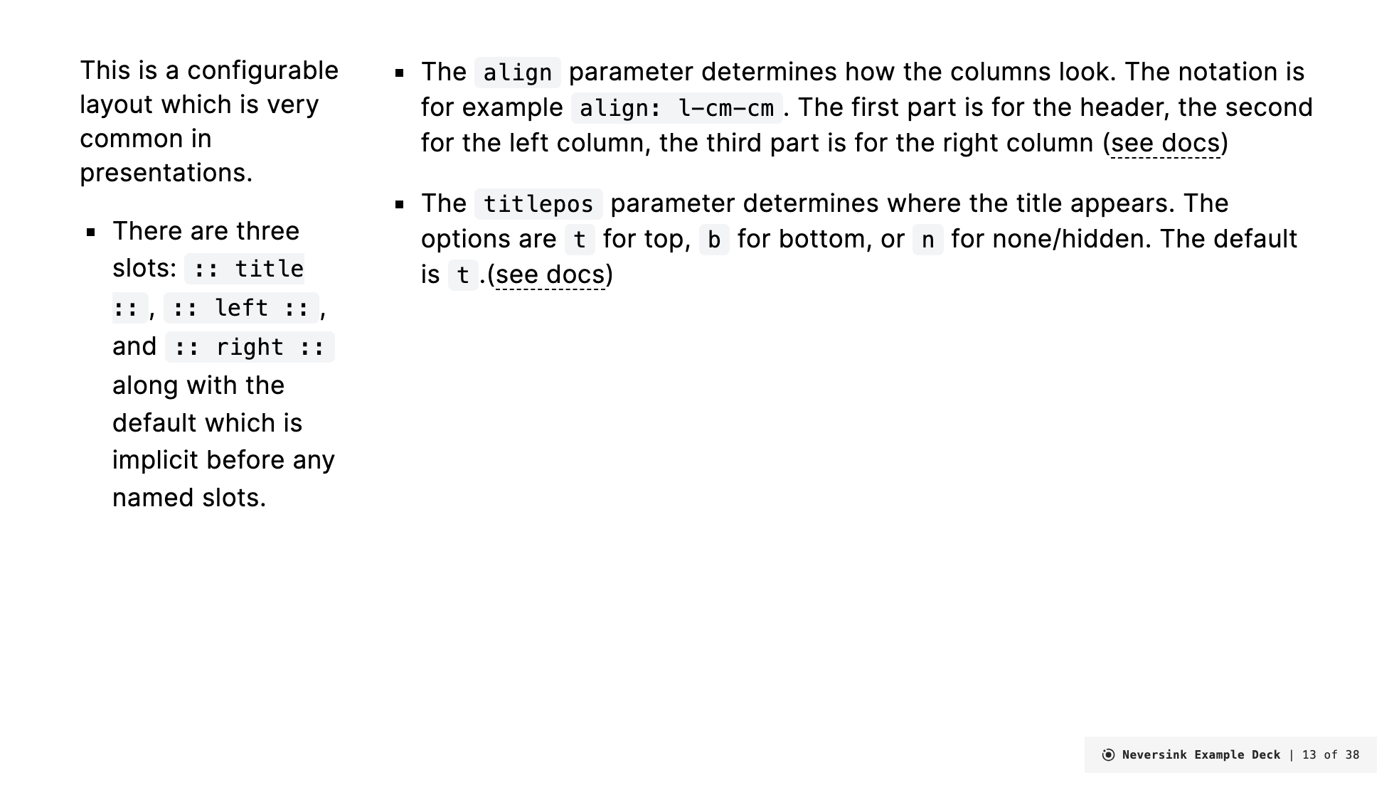 two-cols-header slide example