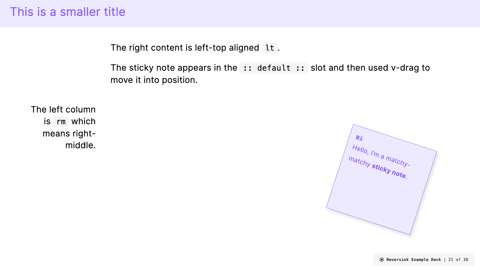 top-title-two-cols slide example