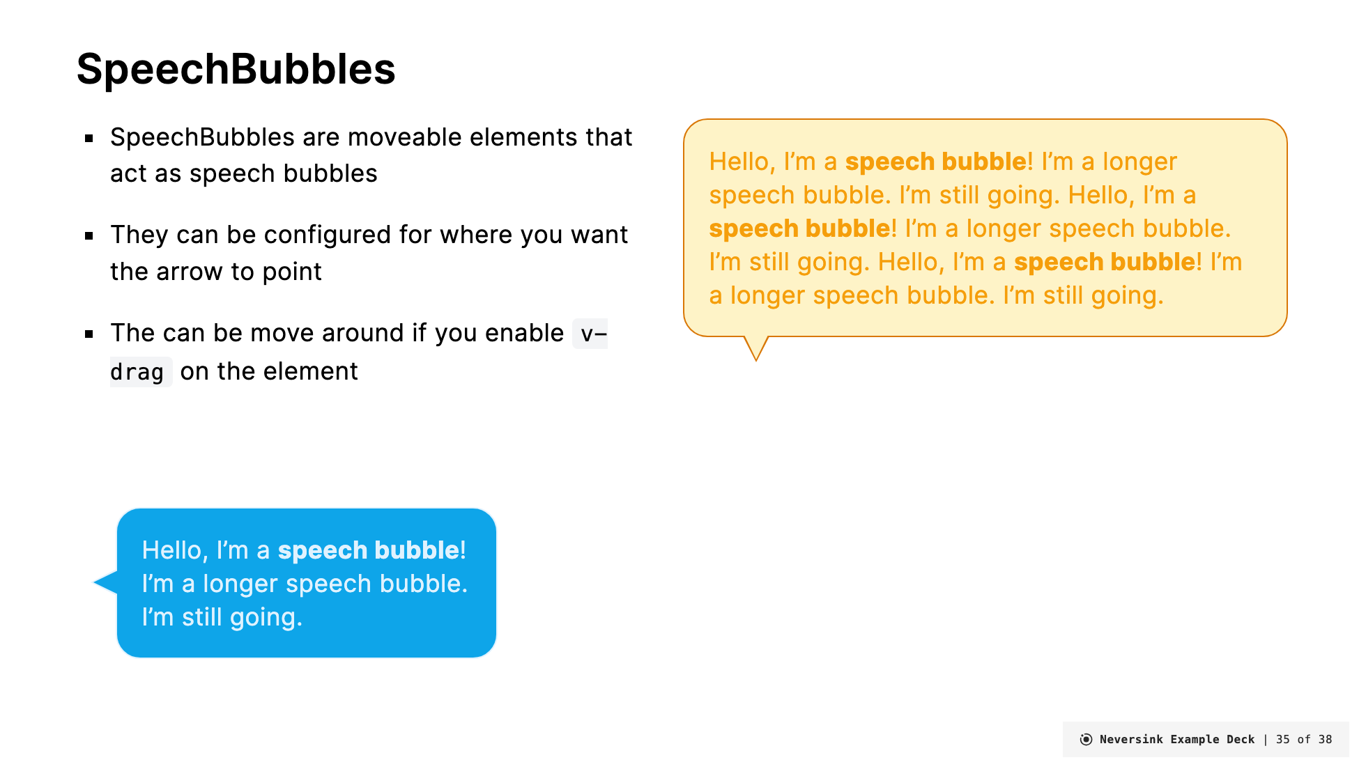 speechbubbles slide example