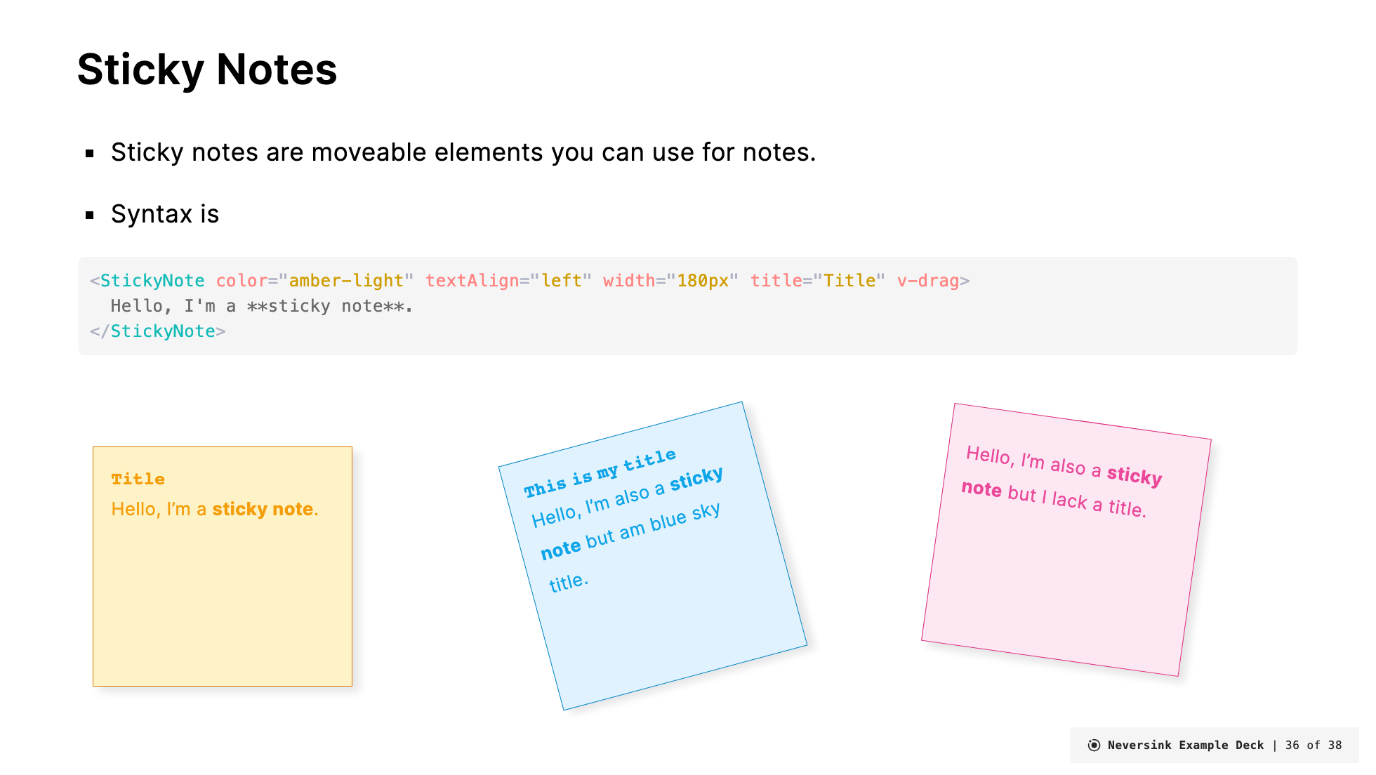 stickynotes slide example