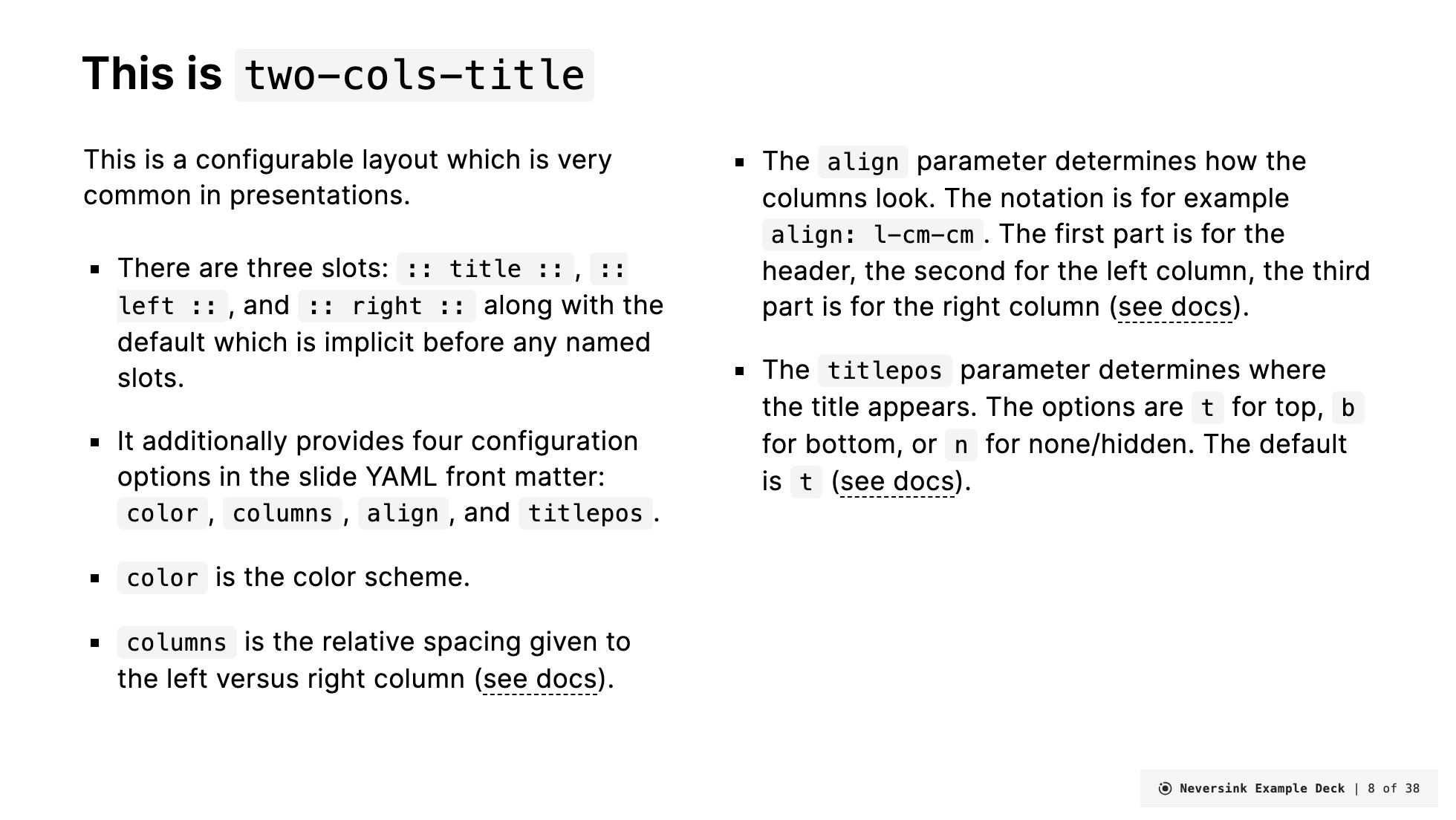 two-col-header slide example